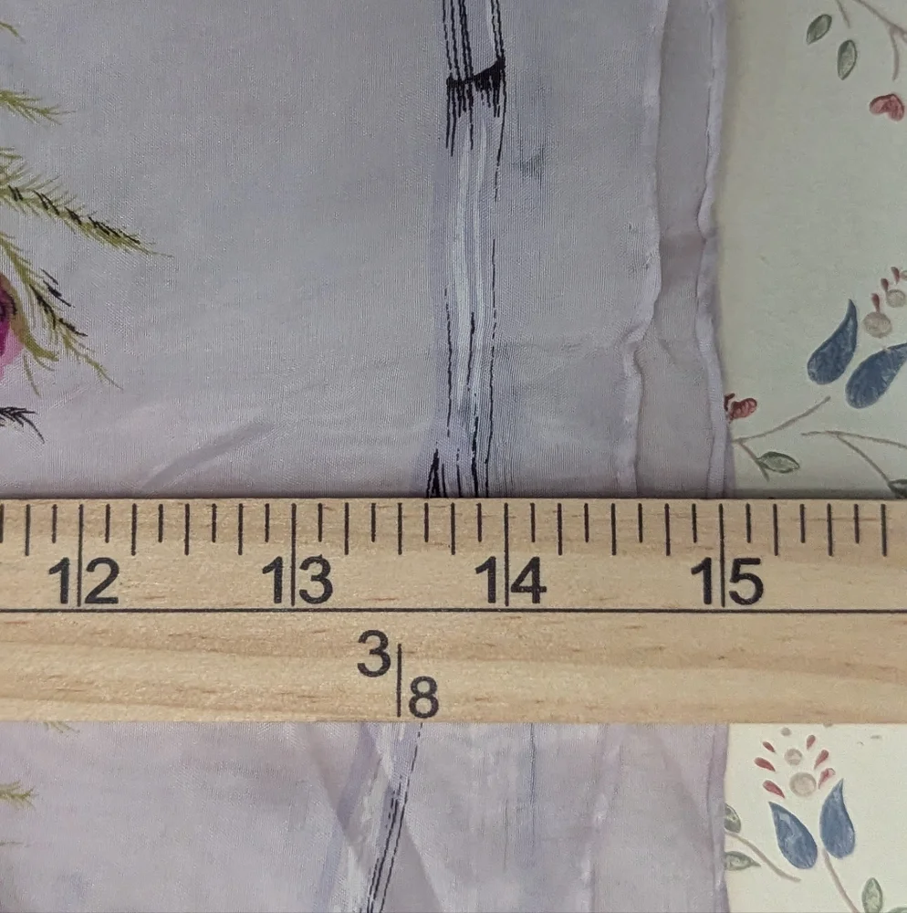 Vintage Silk Floral Sheer Scarf 30
